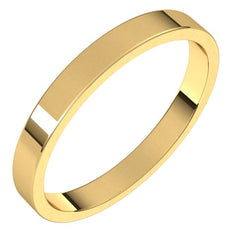 14K Yellow Gold 2.5 mm Flat Band Size 7.5