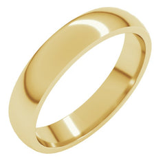 14K Yellow Gold 4 mm Lightweight Comfort-Fit Half Round Band Size 7.5