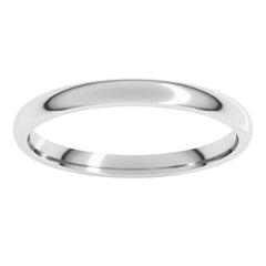 14K White Gold 2 mm Lightweight Comfort-Fit Half Round Band Size 5