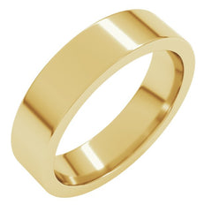 14K Yellow Gold 5 mm Comfort-Fit Flat Band Size 7