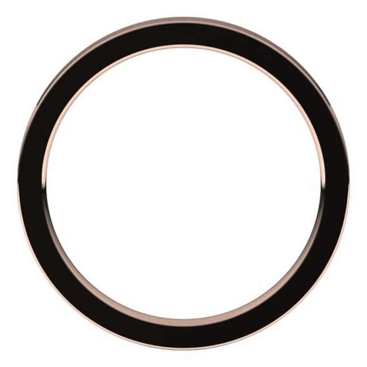 14K Rose Gold 2 mm Comfort-Fit Flat Band Size 9.5
