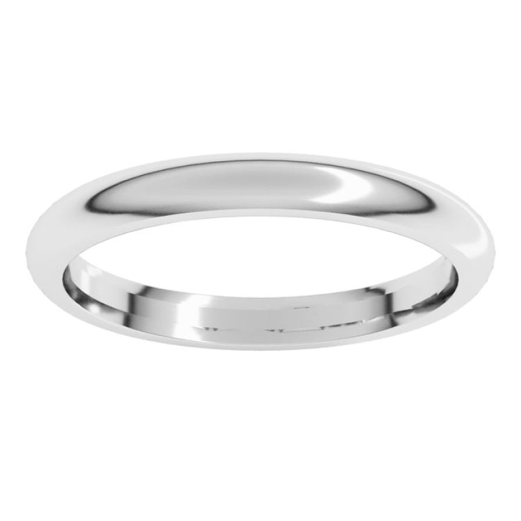 Platinum 2.5 mm Comfort-Fit Half Round Band Size 7.5