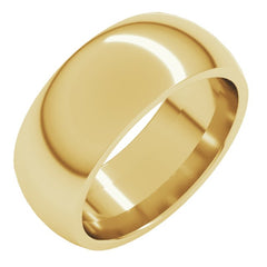 10K Yellow Gold 8 mm Comfort-Fit Half Round Band Size 5