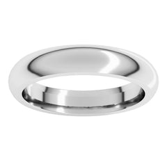 Platinum 4 mm Comfort-Fit Half Round Band Size 7