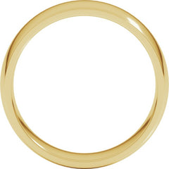 14K Yellow Gold 6.5 mm Lightweight Comfort-Fit Half Round Band Size 8