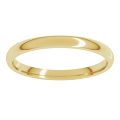 10K Yellow Gold 2 mm Lightweight Comfort-Fit Half Round Band Size 5