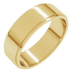 10K Yellow Gold 6 mm Stepped-Edge Flat Band Size 8.5