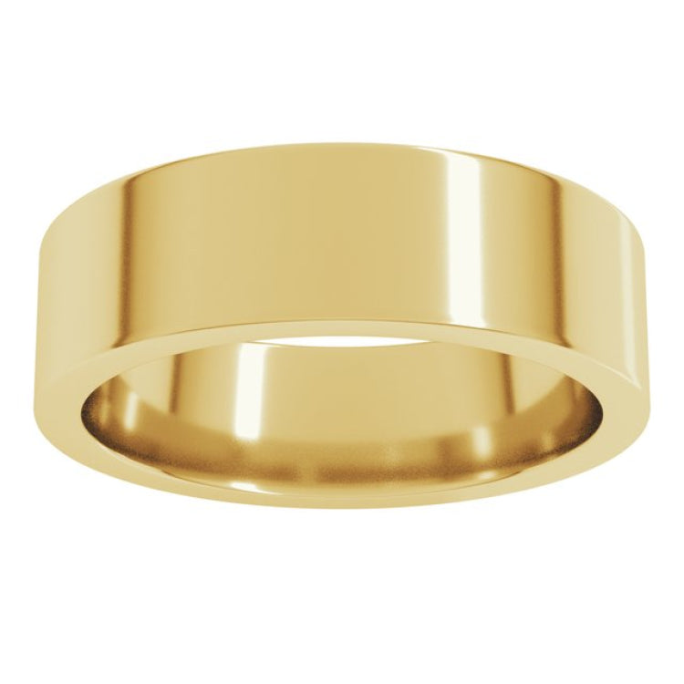 14K Yellow Gold 6 mm Comfort-Fit Flat Band Size 7.5