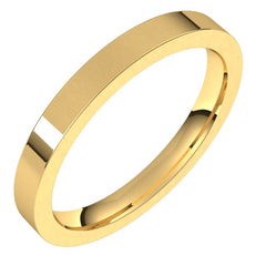 14K Yellow Gold 2.5 mm Comfort-Fit Flat Band Size 6