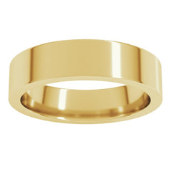 18K Yellow Gold 5 mm Comfort-Fit Flat Band Size 7