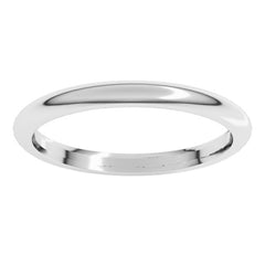 Sterling Silver 2 mm Comfort-Fit Half Round Band Size 6.5