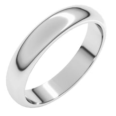 Sterling Silver 4 mm Half Round Band Size 8.5
