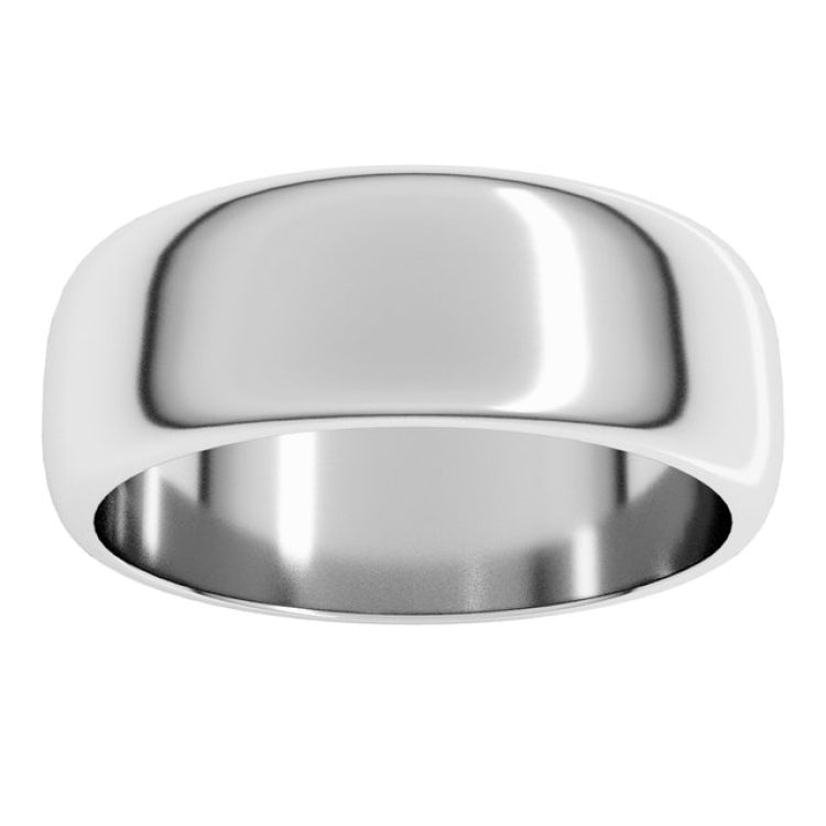 Sterling Silver 7 mm Half Round Band Size 11