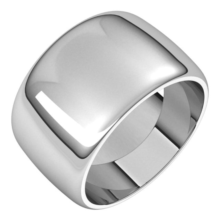 Sterling Silver 12 mm Half Round Band Size 8