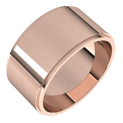 14K Rose Gold 10 mm Stepped-Edge Flat Band Size 11