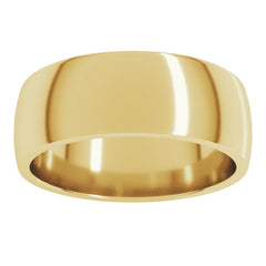 10K Yellow Gold 7 mm Lightweight Comfort-Fit Half Round Band Size 9.5