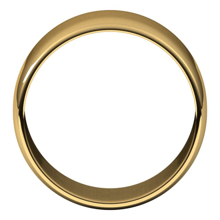 10K Yellow Gold 10 mm Lightweight Half Round Band Size 7.5