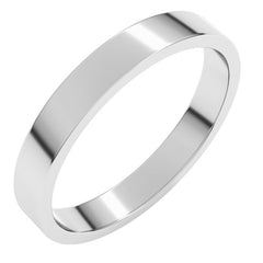 14K White Gold 3 mm Flat Band Size 9