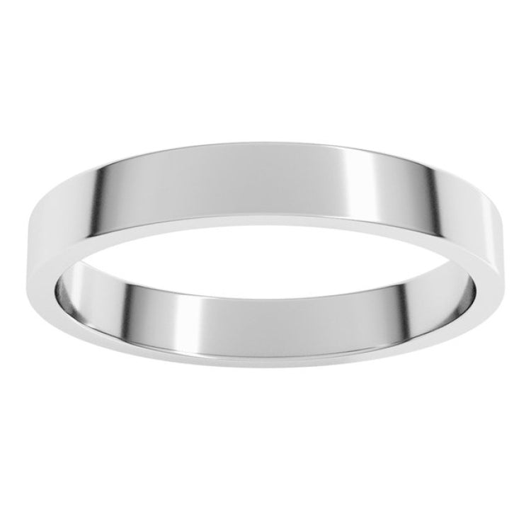 14K White Gold 3 mm Flat Band Size 9