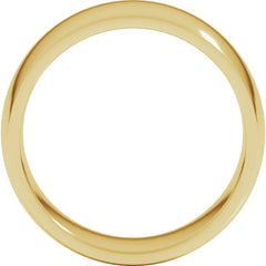 14K Yellow Gold 8 mm Lightweight Comfort-Fit Half Round Band Size 11