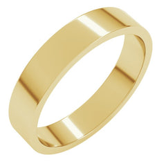 10K Yellow Gold 4 mm Flat Band Size 7.5