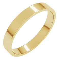 14K Yellow Gold 3 mm Ultra-Lightweight Flat Band Size 4.5