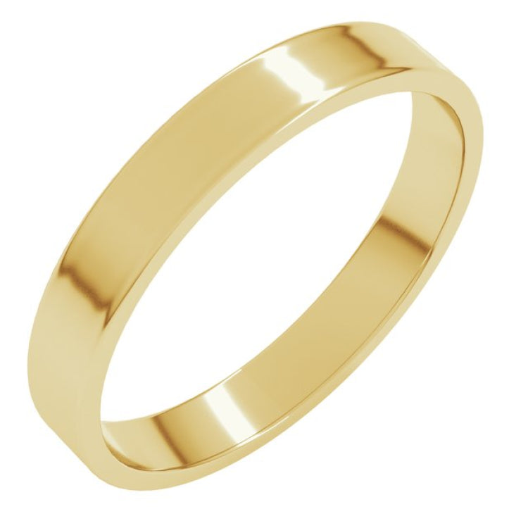 14K Yellow Gold 3 mm Ultra-Lightweight Flat Band Size 7.5