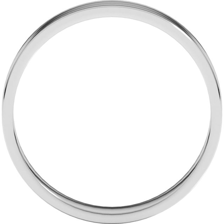 14K White Gold 4 mm Ultra-Lightweight Flat Band Size 6