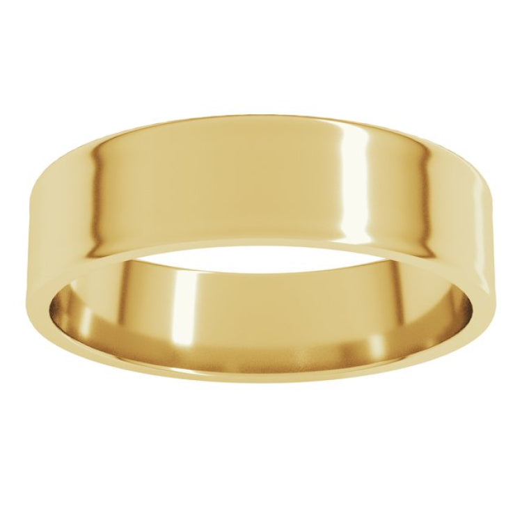 14K Yellow Gold 5 mm Ultra-Lightweight Flat Band Size 7.5