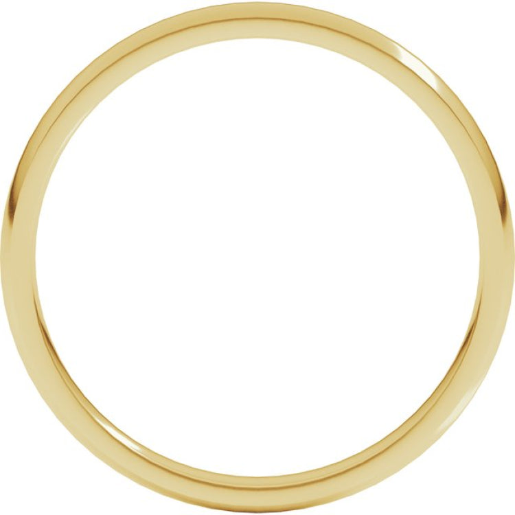 10K Yellow Gold 2 mm Lightweight Comfort-Fit Half Round Band Size 9.5