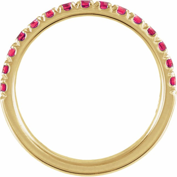 14K Yellow Gold Natural Ruby Stackable Ring