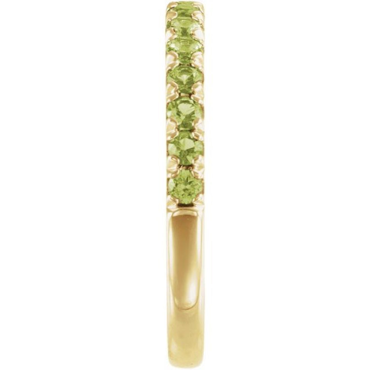 14K Yellow Gold Natural Peridot Stackable Ring