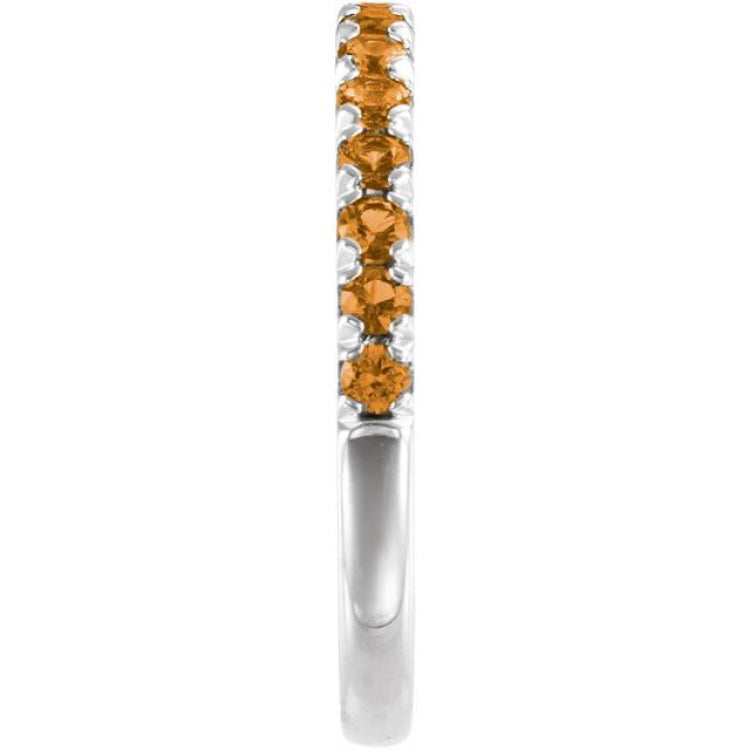 Sterling Silver Natural Citrine Stackable Ring