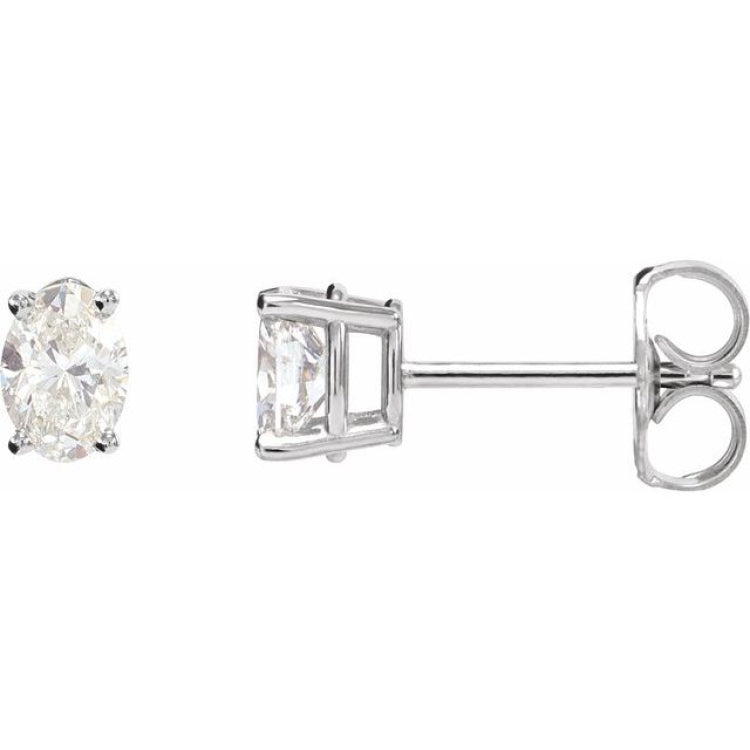 Sterling Silver 3/4 CTW Lab-Grown Diamond Earrings