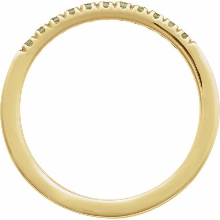 14K Yellow Gold Vermeil Natural Peridot Stackable Ring