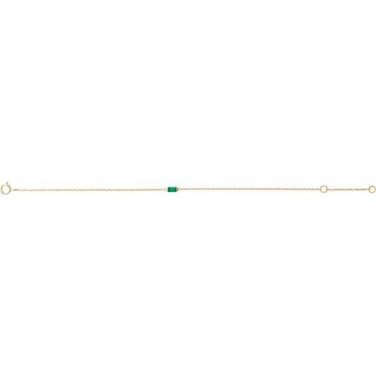 14K Yellow Gold Lab-Grown Emerald 6 1/2-7 1/2" Bracelet