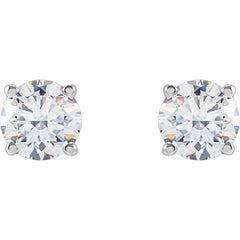 Sterling Silver 1 CTW Lab-Grown White Diamond Earrings