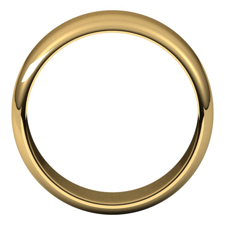 14K Yellow Gold 8 mm Half Round Band Size 14.5