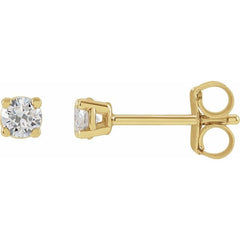 14K Yellow Gold 1/8 CTW Lab-Grown White Diamond Earrings