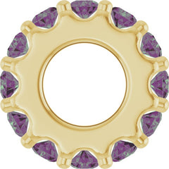18K Yellow Gold-Plated Sterling Silver Lab-Grown Alexandrite Spacer Charm/Pendant