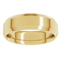 14K Yellow Gold 6 mm Beveled-Edge Comfort-Fit Flat Band Size 5.5