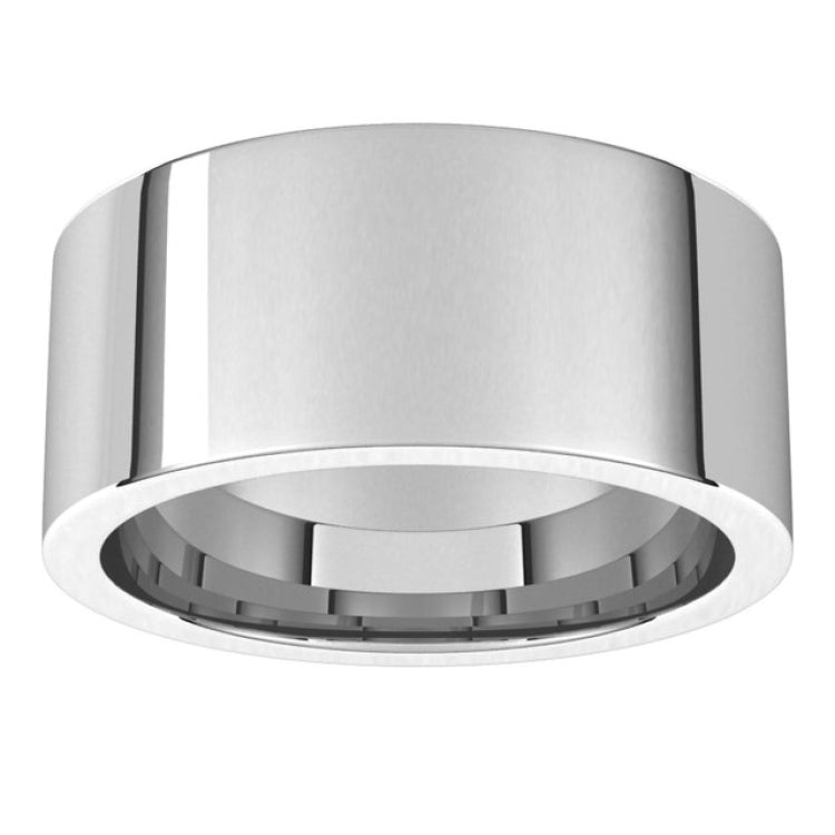 14K White Gold 9 mm Comfort-Fit Flat Band Size 10