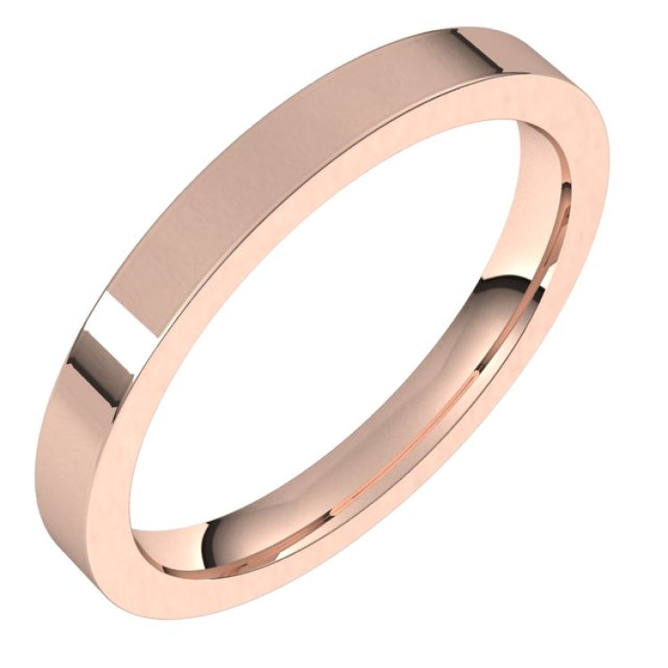 18K Rose Gold 2.5 mm Comfort-Fit Flat Band Size 5
