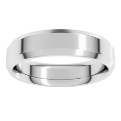 Platinum 5 mm Beveled-Edge Comfort-Fit Flat Band Size 12.5
