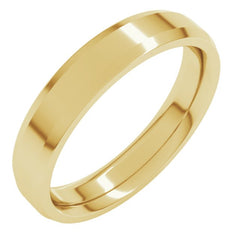10K Yellow Gold 4 mm Beveled-Edge Comfort-Fit Flat Band Size 10.5