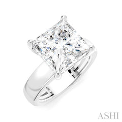 1/8 Ctw Princess Shape Round Cut Diamond Semi-Mount Engagement Ring in 14K White Gold