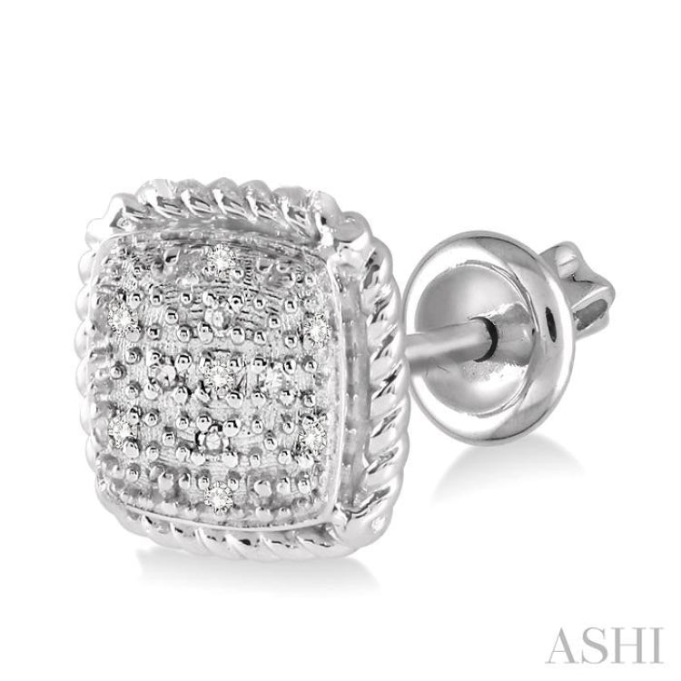 1/20 Ctw Round Cut Diamond Earrings in Sterling Silver