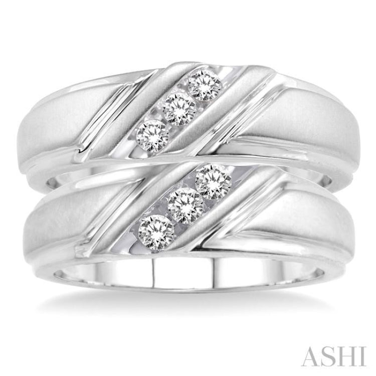 1/4 ctw Round Cut Diamond Duo Set in 14K White Gold