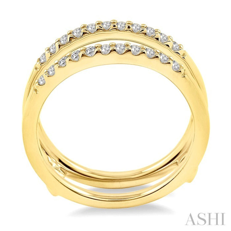 1/3 Ctw Round Cut Diamond Insert Ring in 14K Yellow Gold