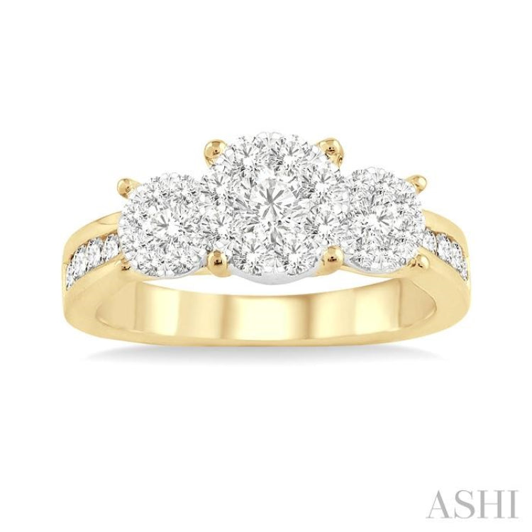 1/2 ctw Lovebright Round Cut Diamond Ring in 14K Yellow and White Gold